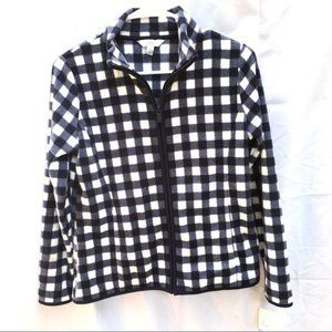 NWT PXS Croft and Barrow navy gingham fleece jacket